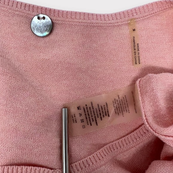 Margaret O'Leary (M) Sweater Cotton Light Pink Oversize V-Neck - Picture 7 of 9